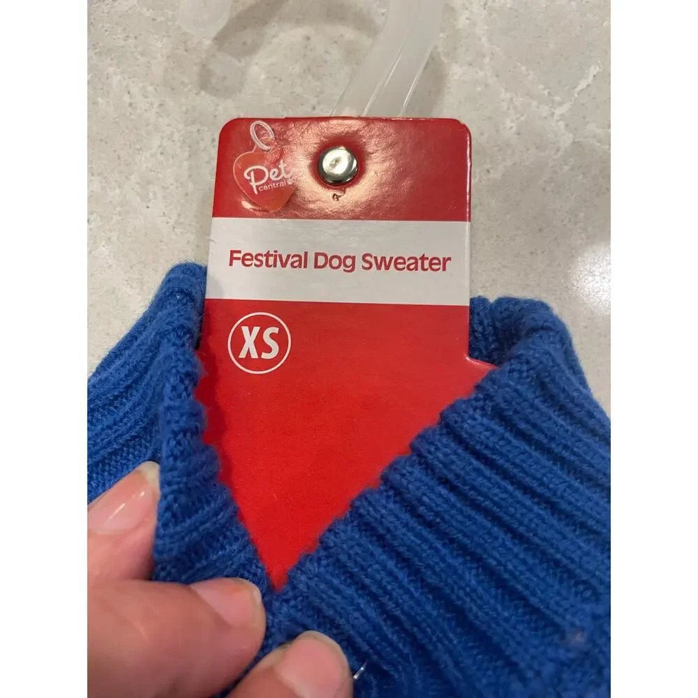 Pet Central puppy dog sweater XS knitted Lot 2 gingerbread snowflakes New w/ tag